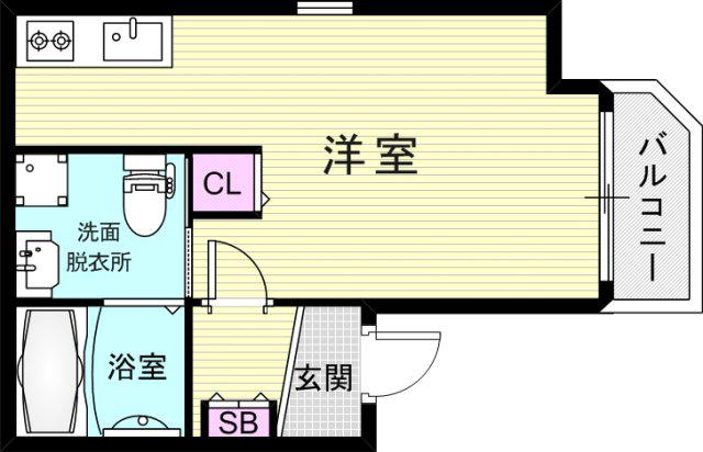EXSONIAFIVE(ワンルーム/2階)の間取り写真