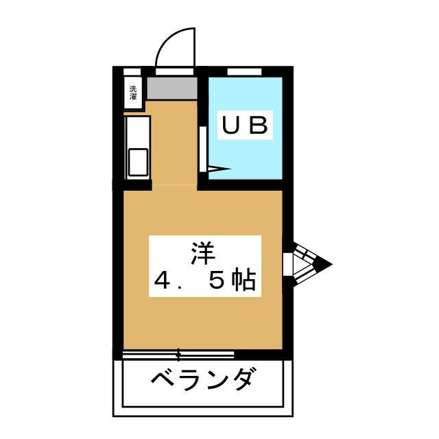 Nハイツ日野(ワンルーム/2階)の間取り写真