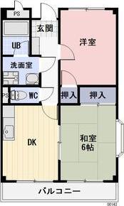 御駒ハイツ(2DK/2階)の間取り写真