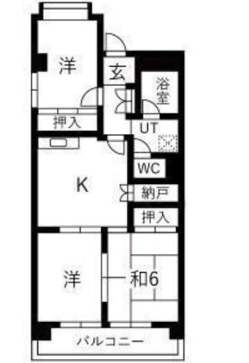 シャンポール幹 I(3DK/4階)の間取り写真