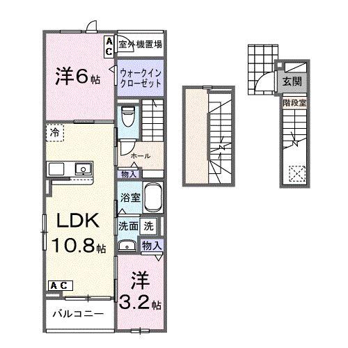 ソルジエンテ(2LDK/3階)の間取り写真