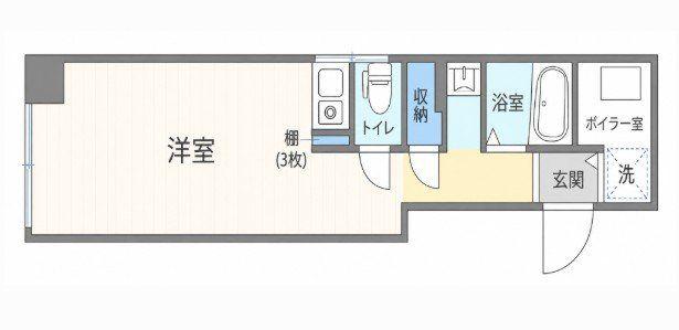 シルバープラザ麻布十番(ワンルーム/4階)の間取り写真