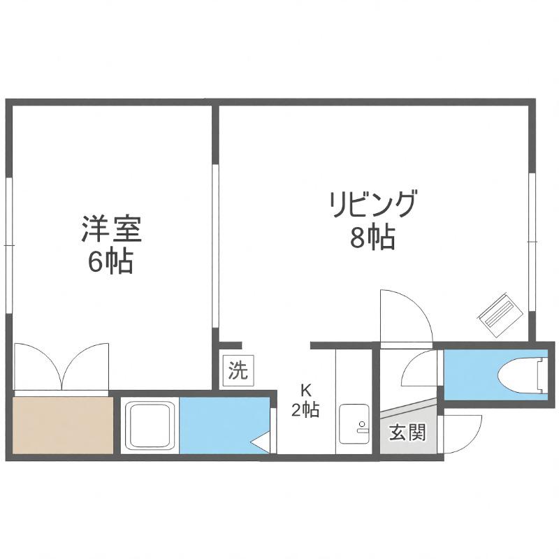 エバメゾン北郷(1LDK/3階)の間取り写真