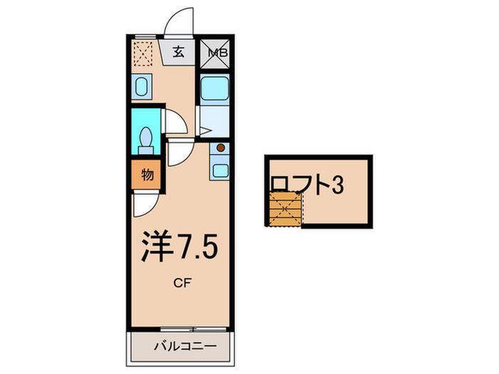 ライトハイツ橋本(ワンルーム/2階)の間取り写真