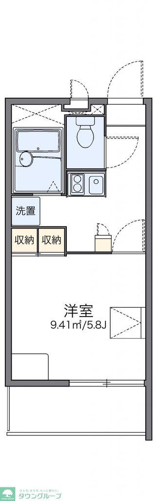 レオパレス多摩川(1K/3階)の間取り写真