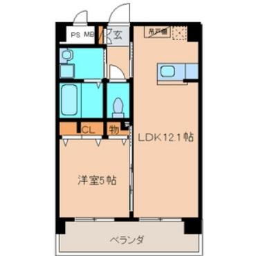 ISLAND博多駅南(1LDK/6階)の間取り写真
