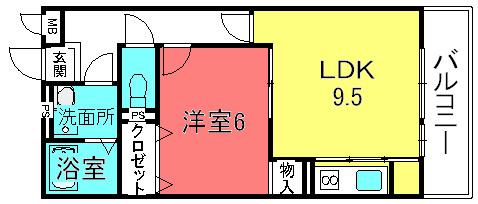 QUALIA(1LDK/2階)の間取り写真