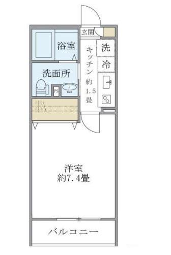 エルスタンザ綾瀬1丁目(1K/2階)の間取り写真