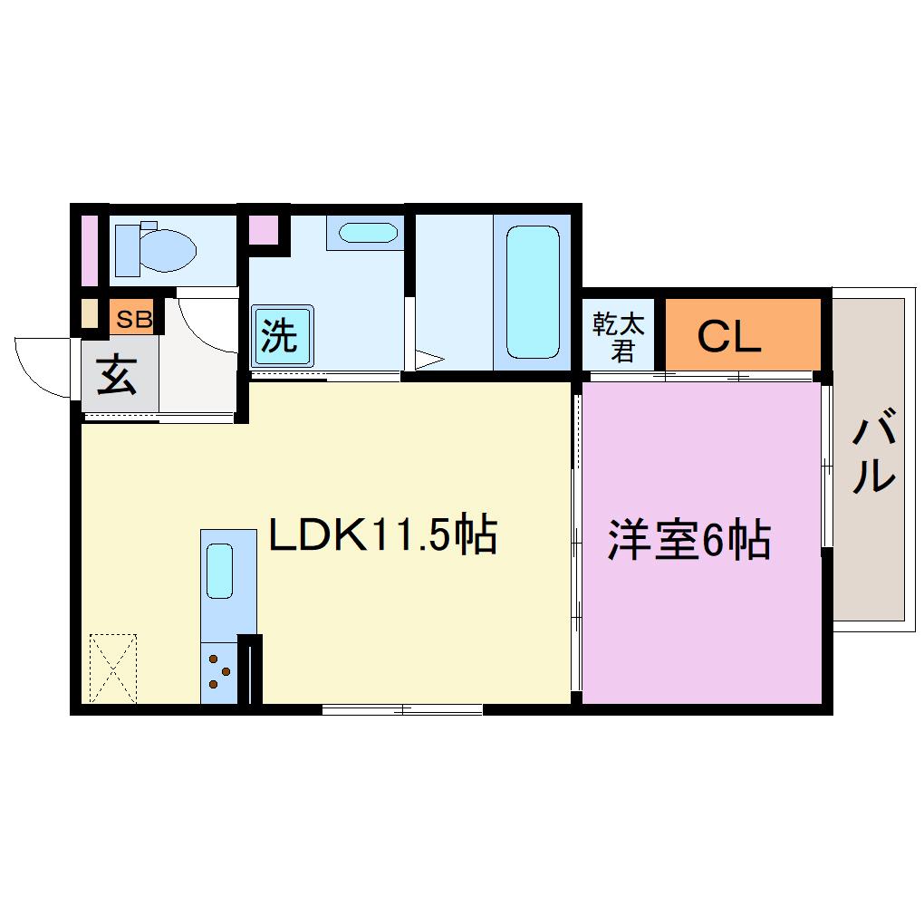 アヴァンス(1LDK/2階)の間取り写真