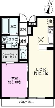 サウンドビュー(1LDK/1階)の間取り写真