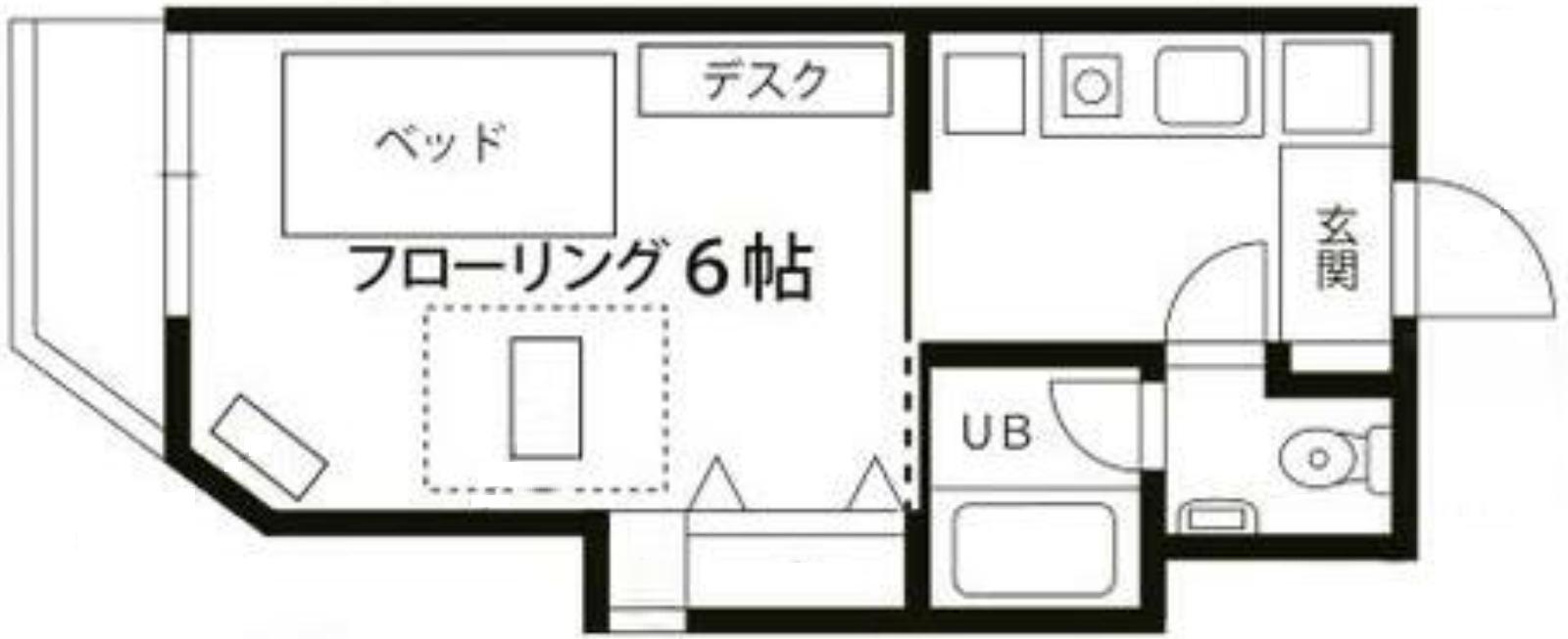 プチグランデロワール(1K/4階)の間取り写真