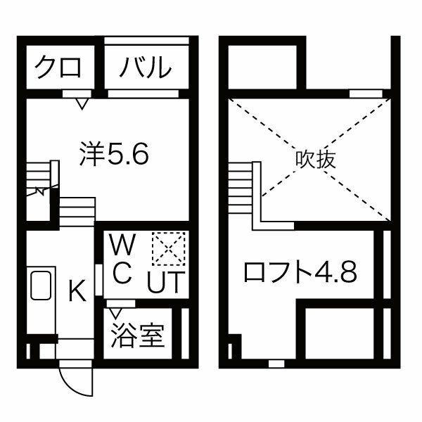 エクレール春日井(1K/1階)の間取り写真