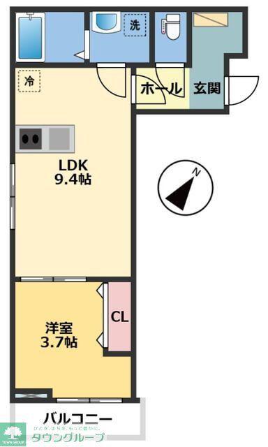 メゾン・ドゥ・アッシュ柏II(1LDK/2階)の間取り写真