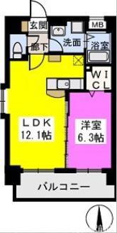 ビオラ愛宕(1LDK/7階)の間取り写真