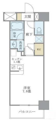 COURS(1K/5階)の間取り写真