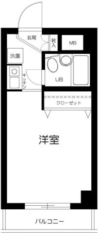 大森タウンビル(ワンルーム/6階)の間取り写真