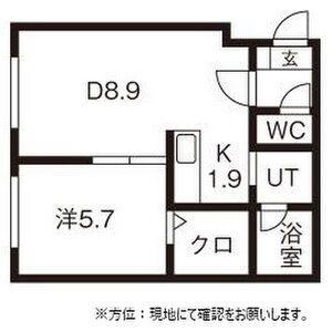ブランノワール琴似3・3(1LDK/3階)の間取り写真