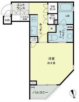ベルファース新橋(1K/3階)の間取り写真