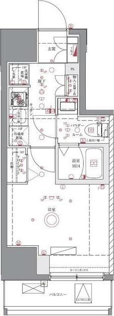ユリカロゼAZ亀有ノース TOWER(1K/5階)の間取り写真