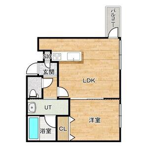 リュクス円山公園(1LDK/3階)の間取り写真