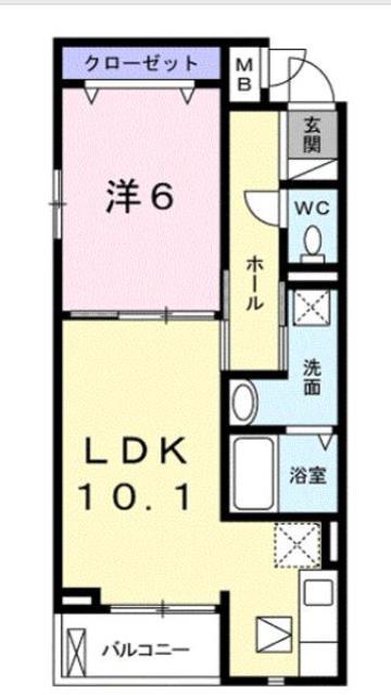 コンフォートアゼリア(1LDK/1階)の間取り写真