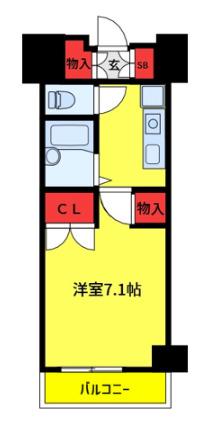 アーツ芝浦(1K/6階)の間取り写真