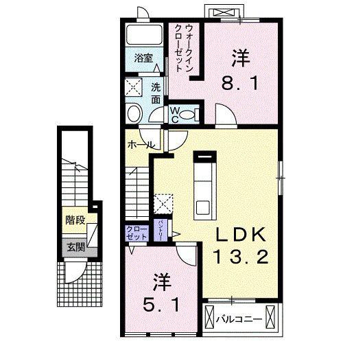 リラッサ(2LDK/2階)の間取り写真