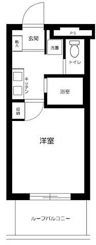 スカイコート文京白山(1K/4階)の間取り写真