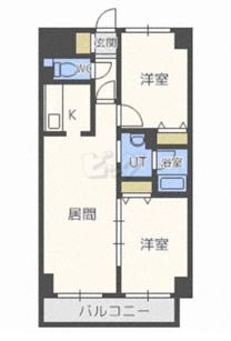 エスビーハイツ山鼻(2LDK/3階)の間取り写真