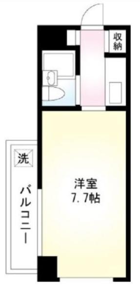 ライオンズマンションワイドリバー井土ヶ谷(1K/3階)の間取り写真