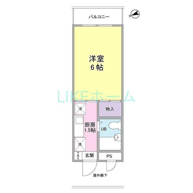 西船本郷マンション(1K/1階)の間取り写真