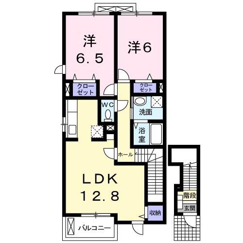 ベージョ フロール(2LDK/2階)の間取り写真