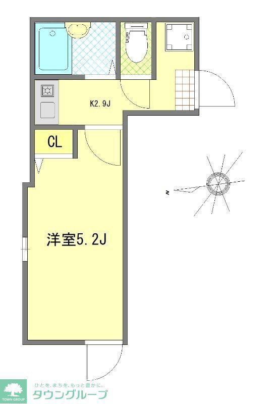 ALBA亀有(1K/1階)の間取り写真