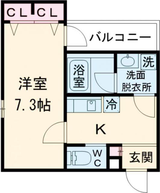 FELIZ COURT日根野(1K/3階)の間取り写真