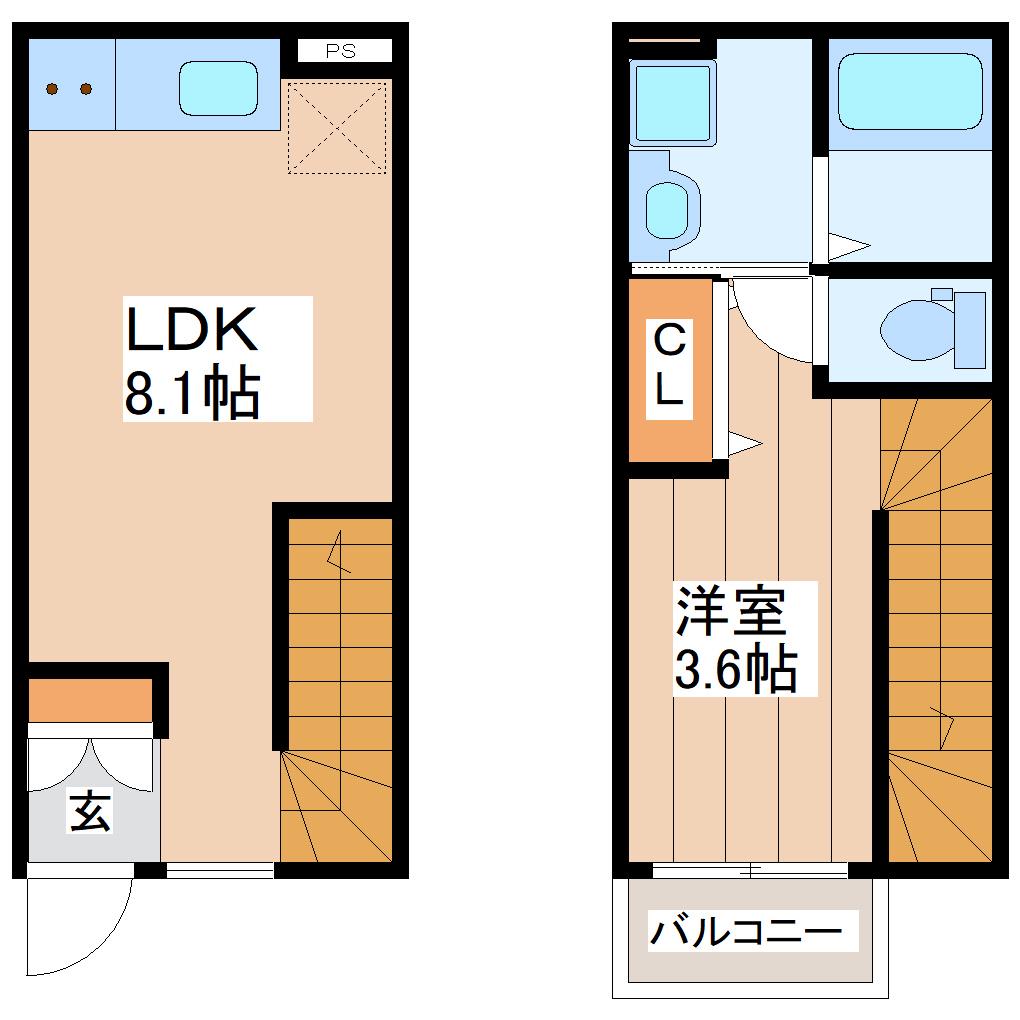 アルカンシェルK(1LDK/1階)の間取り写真