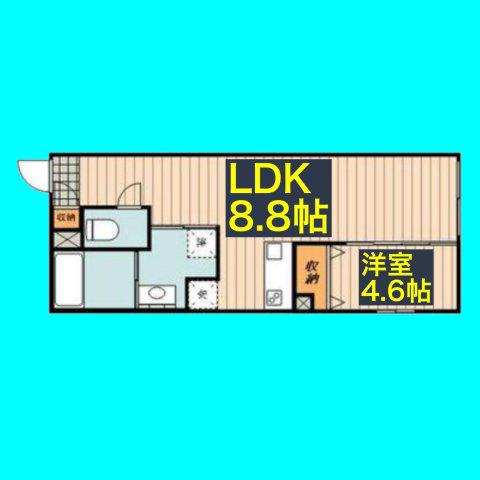 LUORE黒川(1LDK/4階)の間取り写真
