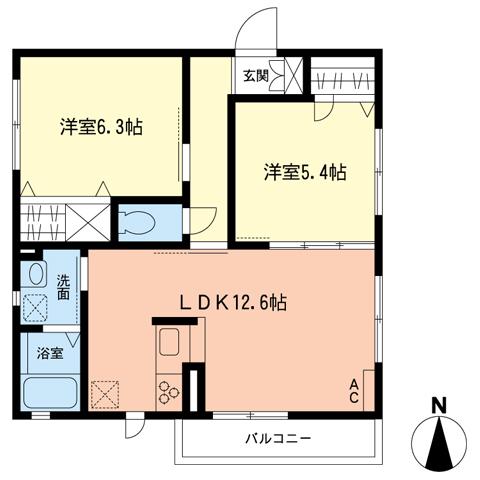 アンダンテ(2LDK/1階)の間取り写真