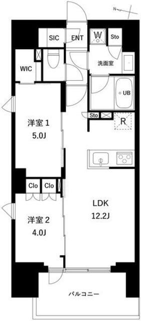 プレディアコート西日暮里(2LDK/8階)の間取り写真
