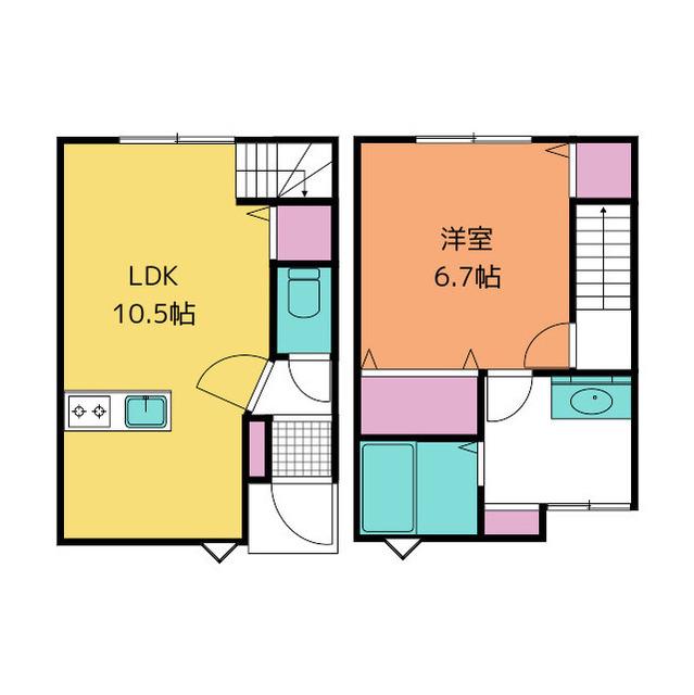 D-BOX江尻(1LDK/1階)の間取り写真