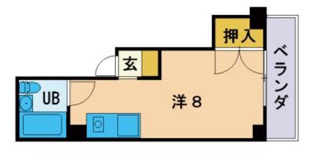 スカイハイツ(ワンルーム/5階)の間取り写真