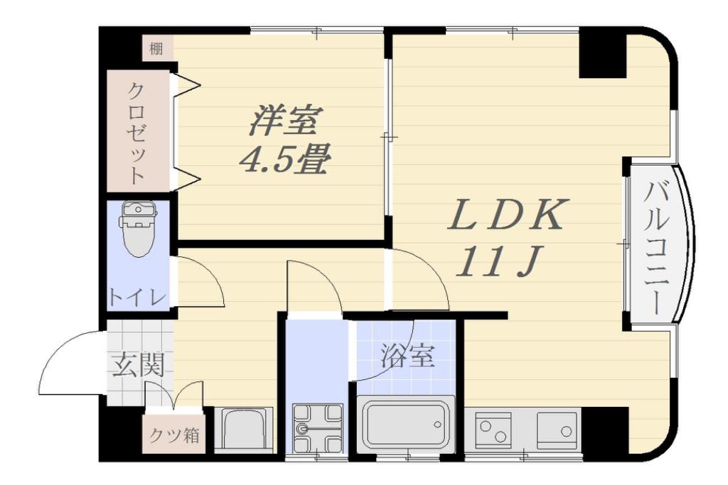 KAGOSHIMA PLAZA BLD(1LDK/4階)の間取り写真