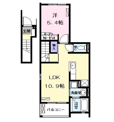エムズステージ V(1LDK/2階)の間取り写真