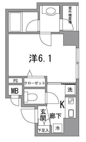 KRレジデンス(1K/4階)の間取り写真
