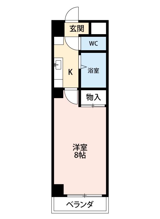 PROUDIA岡崎(1K/6階)の間取り写真