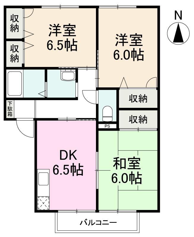 ディアスM(3DK/1階)の間取り写真