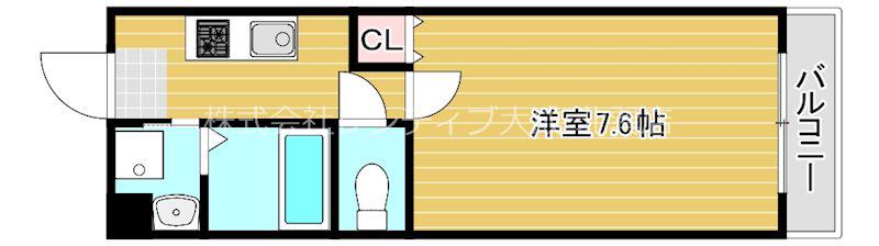 プロスパーコート神路(1K/5階)の間取り写真