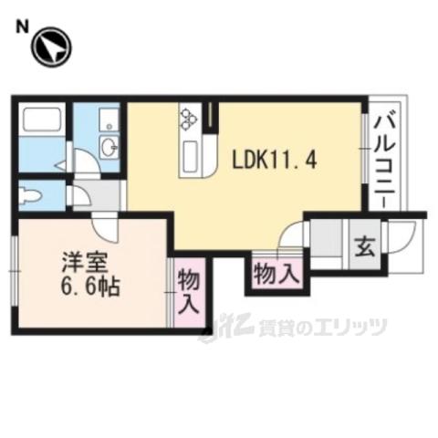 グレースほしかA棟(1LDK/1階)の間取り写真
