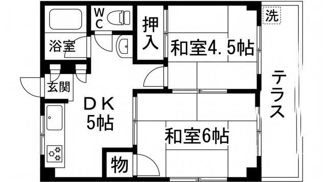 東久コーポ(2K/3階)の間取り写真