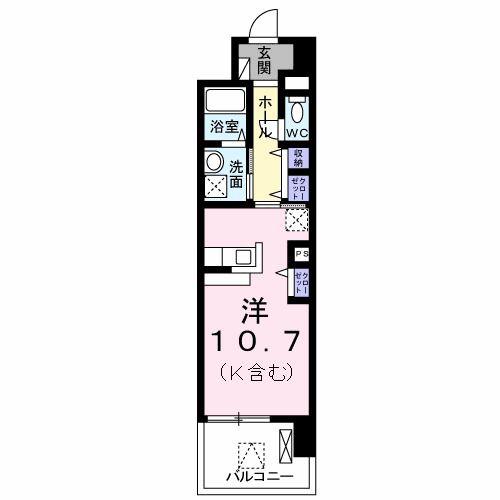 ケイマイティ(ワンルーム/2階)の間取り写真