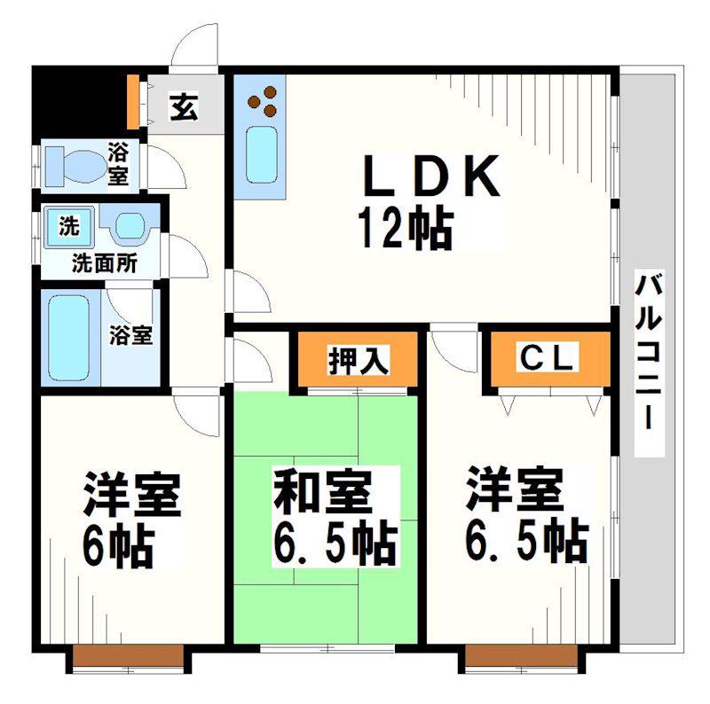 ヒロ・ルミエール(3LDK/2階)の間取り写真